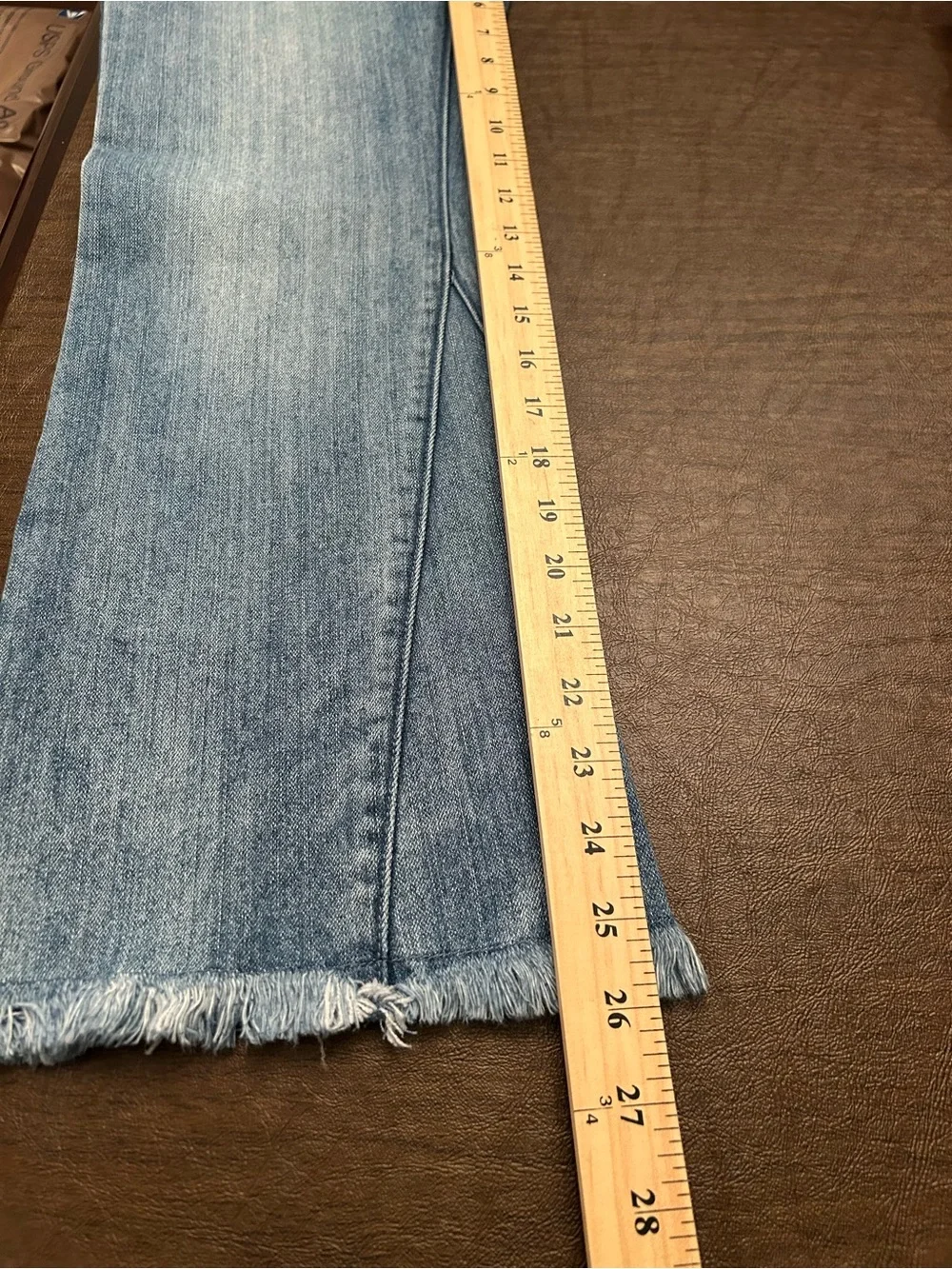 Michael Kors Light Blue Cropped Straight Jeans with Raw Hem